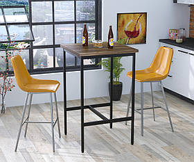 Барний стіл Loft-Design Бруно 60х60 см квадратний горіх-модена коричневий