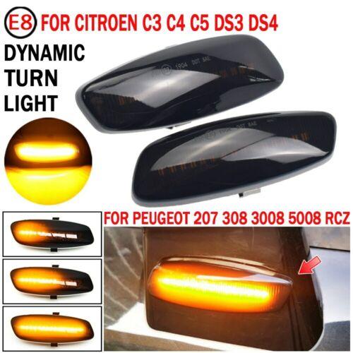 Динамічні LED Повторювачі поворотів Peugeot 207 308 3008 5008 RCZ