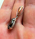 Срібна підвіска з золота пластина чорний камінь фіаніт, фото 7