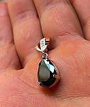 Срібна підвіска з золота пластина чорний камінь фіаніт, фото 6