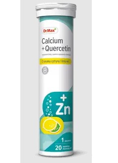 Dr.Max Calcium + Quercetin кальцію лактат, кверцитин та цинк, 20 шипучих таблеток зі смаком лимона на 20 днів. До 07/2025