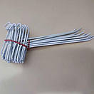 Гачки одинарні на торгову сітку довжина 20 см  гачки торгівельні металопластикові  білі упаковка 10 шт, фото 2