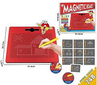 Магнитная мозаика (YM 2204) в коробке на 10 карточек и 748 стальных шариков