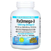 Омега-3 Natural Factors "Rx Omega-3" поддержка сердечно-сосудистой системы, 630 мг (120 гелевых капсул)