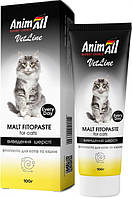 Фитопаста AnimAll VetLine Malt для выведения шерсти у кошек, 100 г