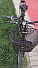 Міський велосипед Mustang Sport 24*162 Чорно Бузковий Крила, Багажник, Кошик, 21 Швидкість жіночою рамою, фото 7