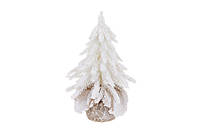 Белоснежная елка в джутовом мешочке для новогоднего декора 20 см