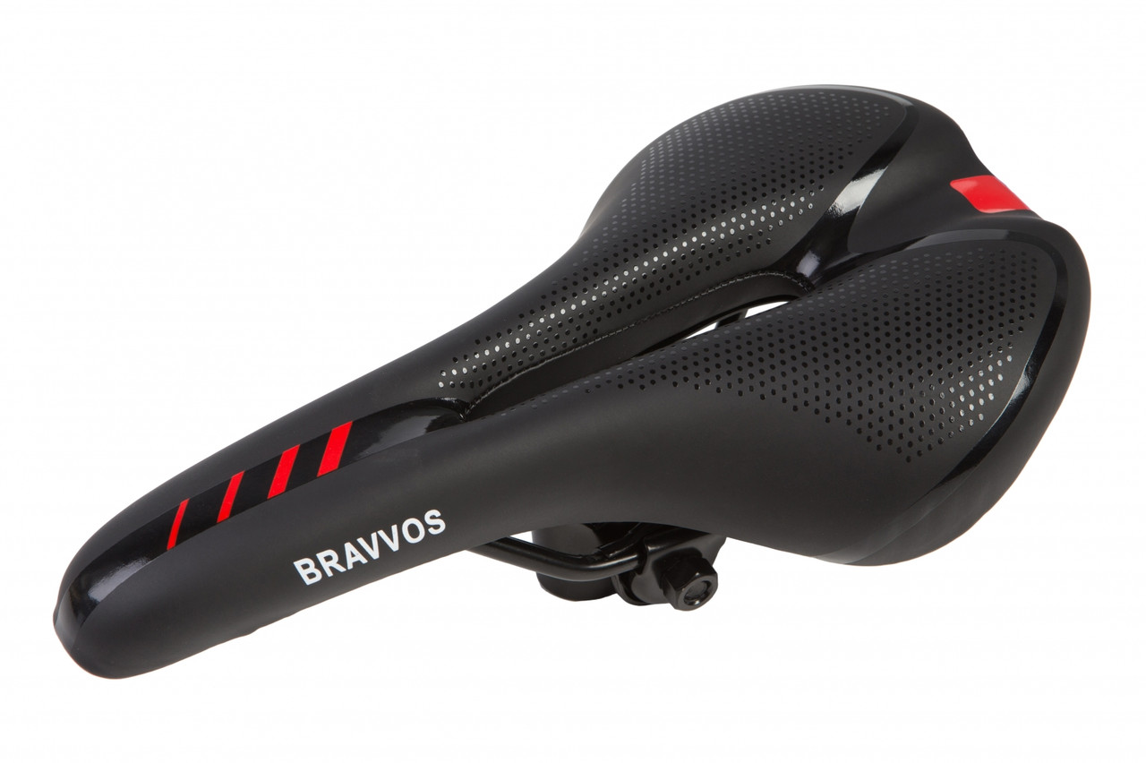 Сідло MTB YF-1060 чорний-червоне (SAD-067), фото 1