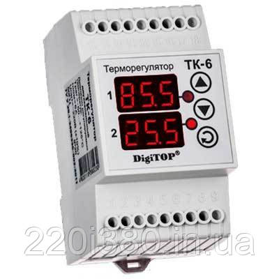 Цифровий терморегулятор двоканальний ТК-6 (-55,9....+125 С; 6 А)