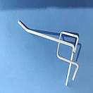 Гачки одинарні на торгову сітку довжина 10 см Ø 3 мм гачки торгові металеві білі упаковка 10 шт, фото 2