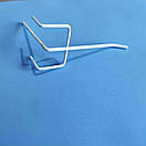 Гачки одинарні на торгову сітку довжина 10 см Ø 3 мм гачки торгові металеві білі упаковка 10 шт, фото 7