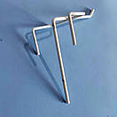 Гачки одинарні на торгову сітку довжина 10 см Ø 3 мм гачки торгові металеві білі упаковка 10 шт, фото 3