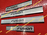 Ford Fusion USA накладки на пороги форд фьюжн Америка Premium НЕРЖАВЕЙКА 4шт.