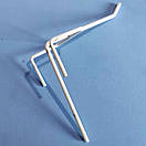 Гачки одинарні на торгову сітку довжина 10 см Ø 3 мм гачки торгові металеві білі упаковка 10 шт, фото 5