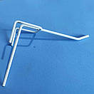 Гачки одинарні на торгову сітку довжина 10 см Ø 3 мм гачки торгові металеві білі упаковка 10 шт, фото 10