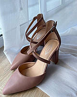 Женские туфли на каблуке Horoso пудровые 39 размер ( 25,5 см)