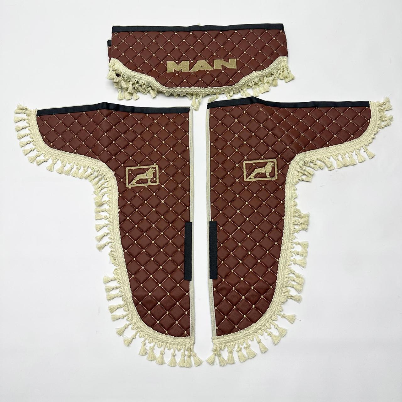 Шторки екошкіра "MAN" Коричневі PREMIUM