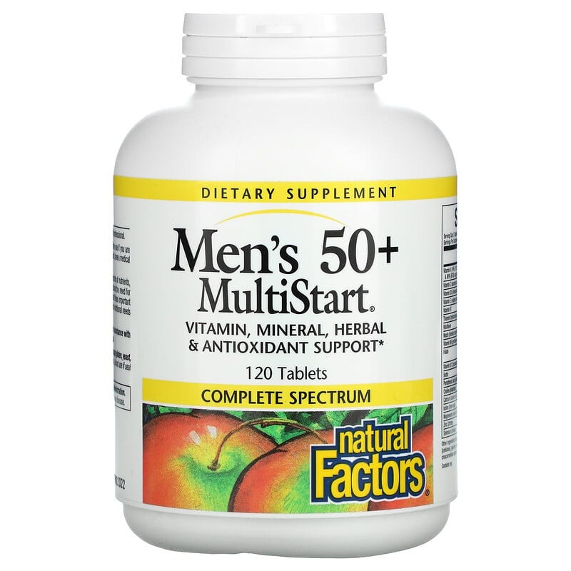 Мультивітаміни для чоловіків 50+ Natural Factors "MultiStart" (120 таблеток)