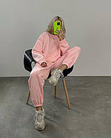 Стильний костюм з якісної двухнитки, зручний в кольорах графіт, беж, рожевий, блакитний 42-44 44-46