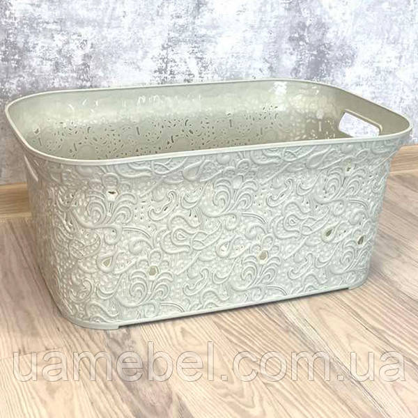 Кошик для білизни Ажурний Elif 47 л Бежева