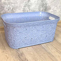 Кошик для білизни Ажурний Elif 47 л Блакитний