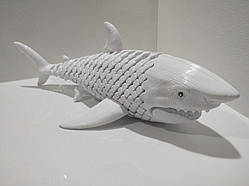 26 см. Рухома іграшка "Біла акула". (Різні кольори). 3D-друк безпечним органічним пластиком (Білий)