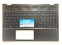 Оригинальная клавиатура для HP Pavilion X360 15-CR, X360 15T-CR series, ru, black, подсветка черная панель