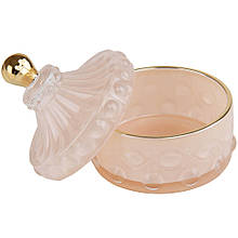 Скляна вазочка для косметичного приладдя. (конфетниця/ баночка/шкатулка) "Pearl" 9х9х8 см