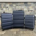 Дорожня валіза Wings AT M АБС пластик на 4 колесах, середня синя, фото 2