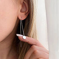 Срібні Сережки протяжки Монетки