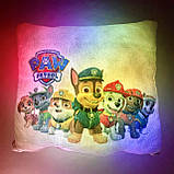 Подушка-нічник Щенячий патруль — м'яка світна подушка Paw Patrol — дитяча подушка з малюнком, фото 7