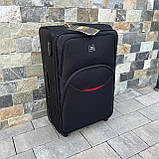 Чемодан дорожній великий ЧОРНИЙ 75х50х30 на 4 колесах з цупкої тканини CODURA 1200D 360* Валіза WINGS 1708, фото 5