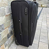 Чемодан дорожній великий ЧОРНИЙ 75х50х30 на 4 колесах з цупкої тканини CODURA 1200D 360* Валіза WINGS 1708, фото 4
