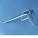 Гачки одинарні на торгову сітку довжина 10 см Ø 3 мм гачки торгові металеві білі упаковка 10 шт, фото 4