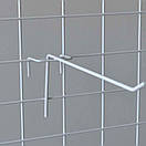 Гачки одинарні на торгову сітку довжина 10 см Ø 3 мм гачки торгові металеві білі упаковка 10 шт, фото 8