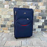 Чемодан дорожній великий СИНІЙ 75х50х30 на 4 колесах з цупкої тканини CODURA 1200D 360* Валіза WINGS 1708, фото 4