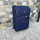 Чемодан дорожній великий СИНІЙ 75х50х30 на 4 колесах з цупкої тканини CODURA 1200D 360* Валіза WINGS 1708, фото 3