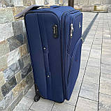 Чемодан дорожній великий СИНІЙ 75х50х30 на 4 колесах з цупкої тканини CODURA 1200D 360* Валіза WINGS 1708, фото 5