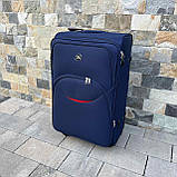 Чемодан дорожній великий СИНІЙ 75х50х30 на 4 колесах з цупкої тканини CODURA 1200D 360* Валіза WINGS 1708, фото 2