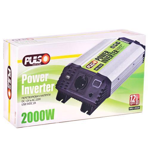Інвертор Перетворювач напруги 12 V 220 V 2000 W USB-5VDC 2.0 A Клеми Мод. синусоїда, фото 1