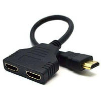 Разветвитель HDMI (M) - 2*HDMI (F), TRY Splitter кабель 0.2м черный