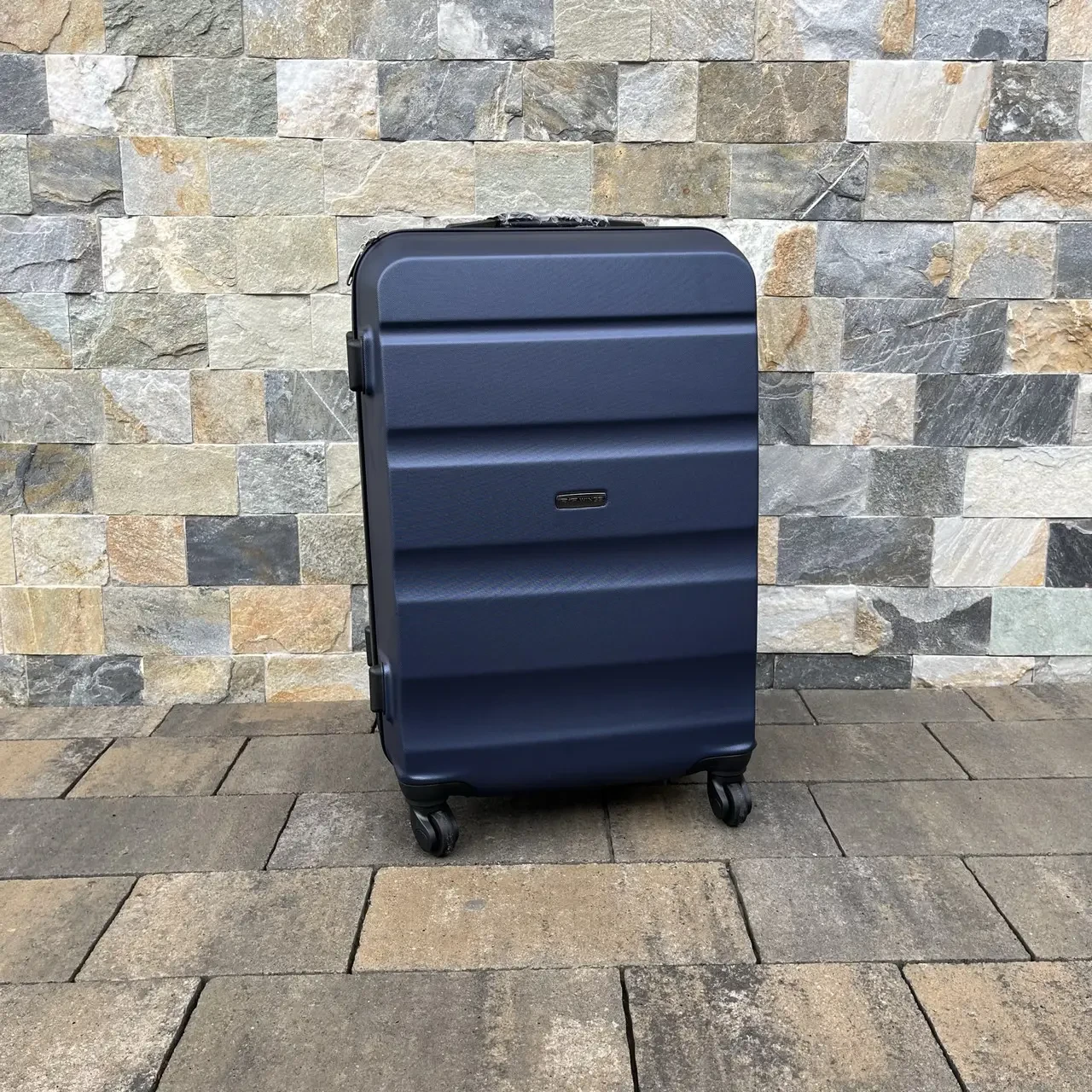 Дорожня валіза Wings AT M АБС пластик на 4 колесах, середня синя, фото 1