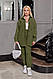 Костюм вельветовий жіночий стильний прогулянковий мікро вельвет штани джоггери і подовжена сорочка з написом, фото 9
