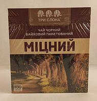 Чай Три слона Крепкий черный в пакетиках 100 шт по 1,5г без нитки