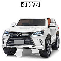 Детский двухместный электромобиль Bambi M 3906EBLR-1 Lexus LX570 4WD Белый