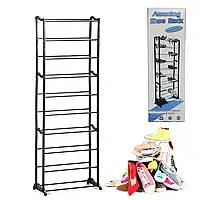 Полка складная для обуви стеллаж на 10 секций стойка подставка Amazing Shoe Rack Органайзер обувной