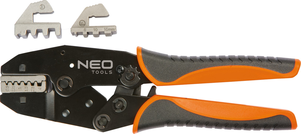 Neo Tools Кліщі обтискні, для обтиску наконечників 0.5-16мм кв., 2 змінних губок, 220мм, CrMo  Baumar - Знак Якості
