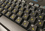 Наліпки ЯКІСНІ ламіновані на клавіатуру UKR-ENG чорний фон жовті букви 11 x 13, фото 4