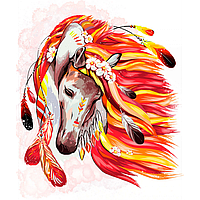 Набір для творчості Картина за номерами Малювання на полотні 40X50 см. "Вогняний кінь"
