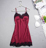 Атласний пеньюар жіночий з мереживом по краю – пеньюар для дому та відпочинку, подарунок для жінки, фото 5